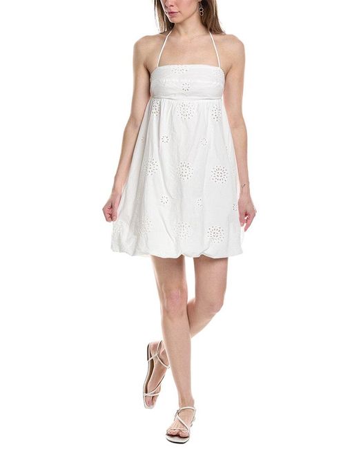 7021 White Eyelet Mini Dress