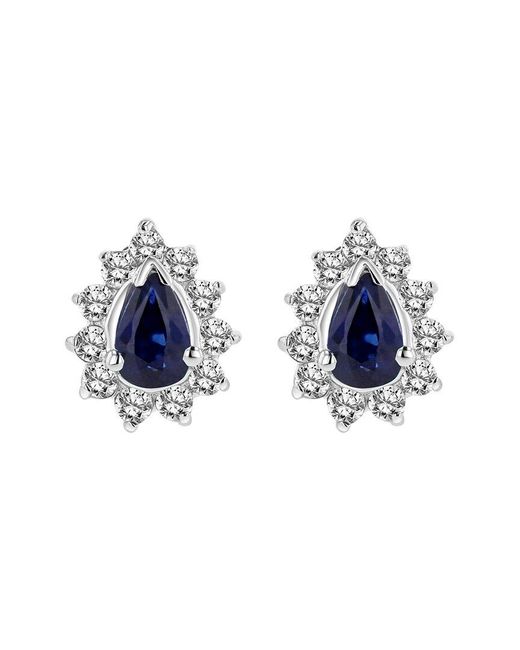 Diana M Blue Fine Jewelry 14k 0.70 Ct. Tw. Diamond & Sapphire Earrings