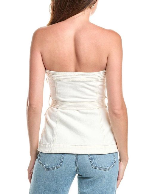 Jonathan Simkhai White Belted Bustier Top