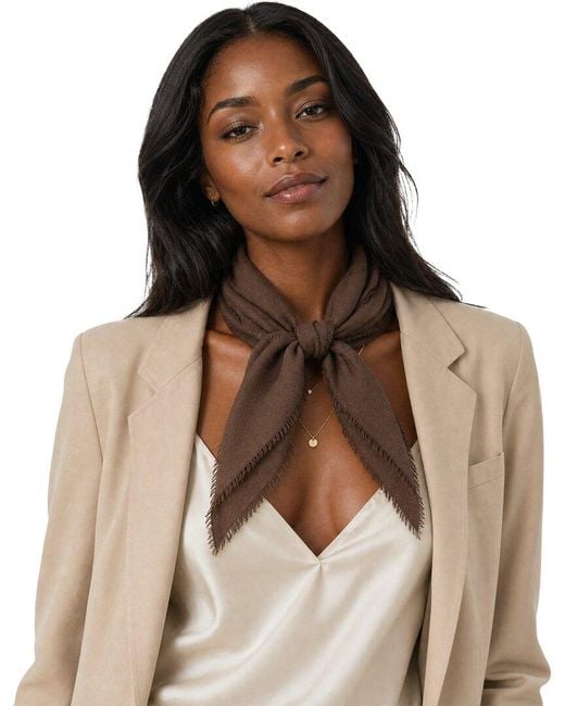 Blue Pacific Brown Solid Cashmere-Blend Neckerchief