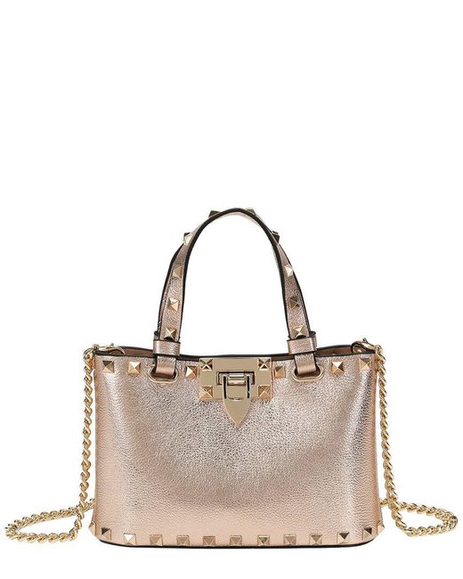 Tiffany & Fred Paris Natural Studded Leather Top Handle Crossbody