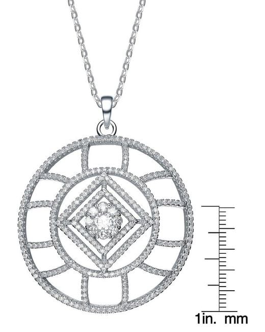 Rachel Glauber Metallic Cz Pendant Necklace