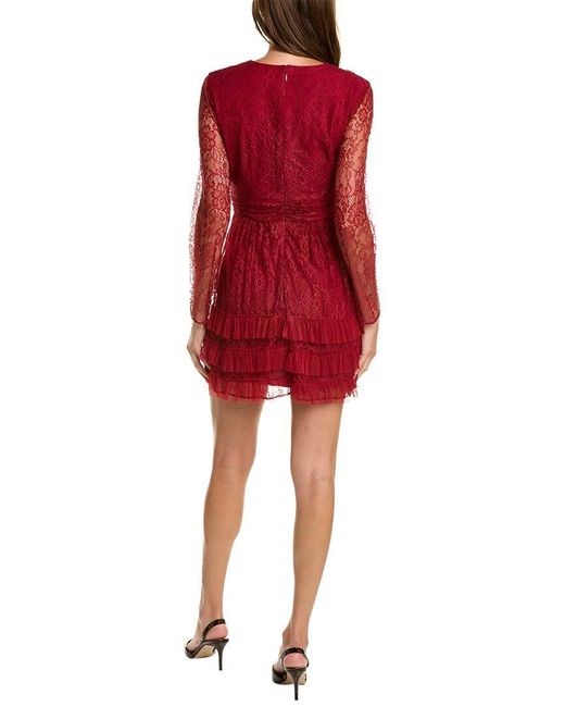 Laundry By Shelli Segal Tiered Lace Mini Dress