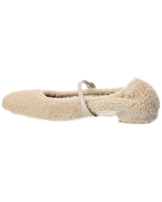 Stuart Weitzman Natural Lennox Shearling Flat