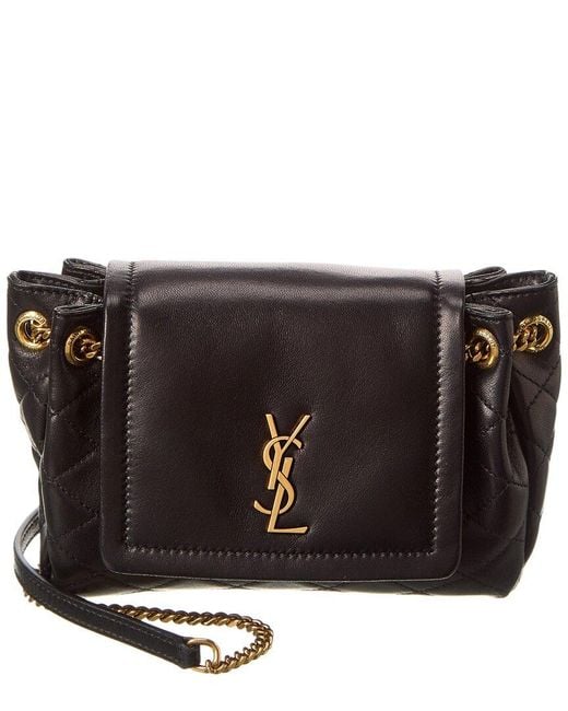 Saint Laurent Black Nolita Mini Leather Shoulder Bag