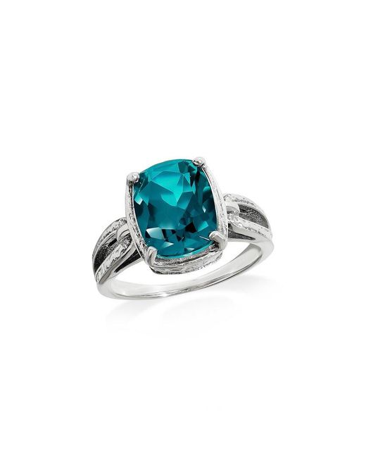TIRAMISU Blue 4.13 Ct. Tw. London Doublet Quartz Solitaire Ring