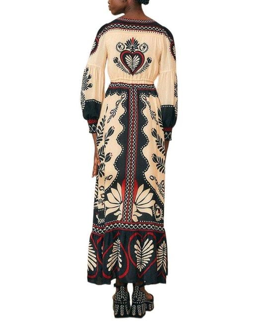 Farm Rio White Passion Scarf Maxi Dress