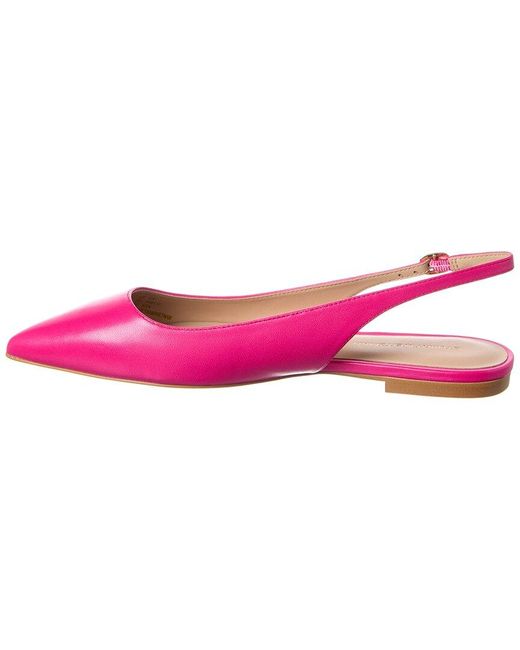 Stuart Weitzman Pink Mara Leather Slingback Flat