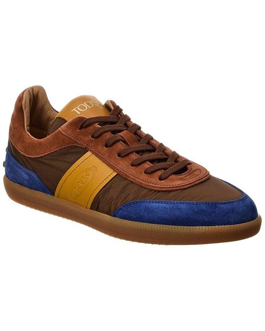 Tod's Brown Leather & Suede Sneaker for men