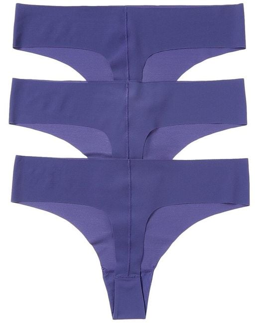 DKNY Purple 3pk Litewear Cut Anywhere Thong