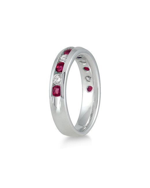 Gem Spark White 14k 1.18 Ct. Tw. Diamond & Ruby Ring