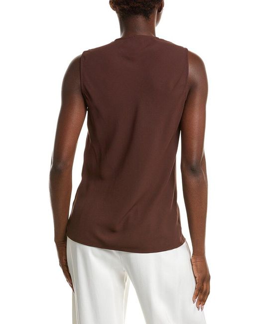 Anne Klein Brown Solid Blouse