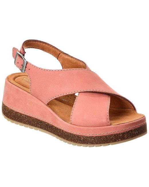 Clarks Kassanda Step Nubuck Wedge Sandals in Pink Lyst UK