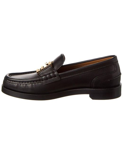 Fendi Black Baguette Leather Loafer