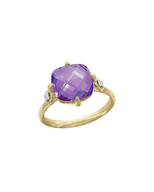 I. REISS Purple 14k 3.55 Ct. Tw. Diamond & Amethyst Cocktail Ring