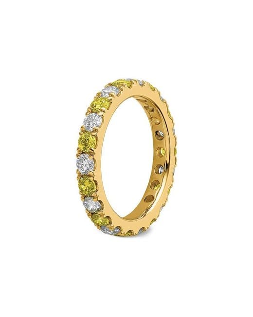 Lab Grown Gemstones Metallic 14K 2.65 Ct. Tw. Lab-Grown Diamond & Lab-Grown Sapphire Eternity Ring