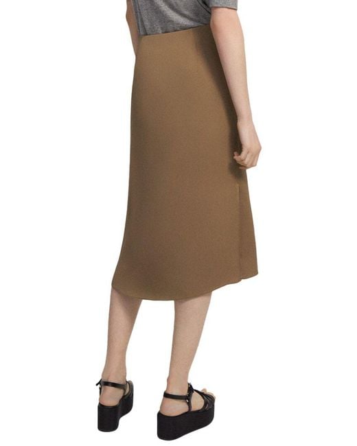Theory Natural Silk Double Slit Slip Skirt