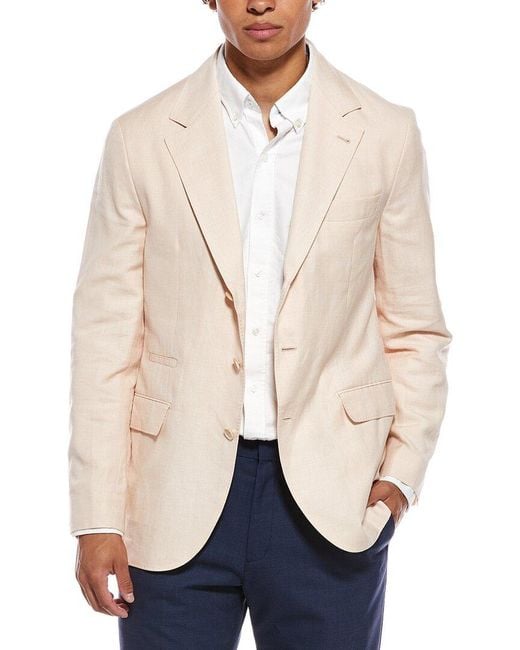 Brunello Cucinelli Natural Wool, Linen & Silk-Blend Blazer for men