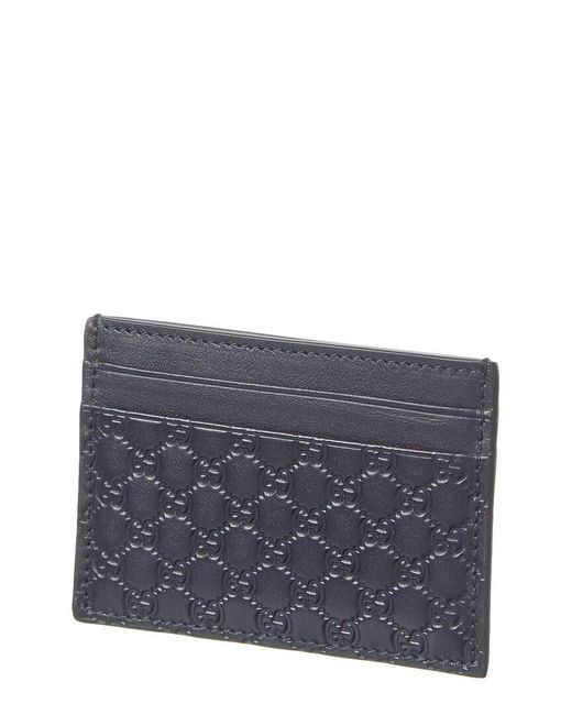 Gucci Blue GG Leather Card Holder for men