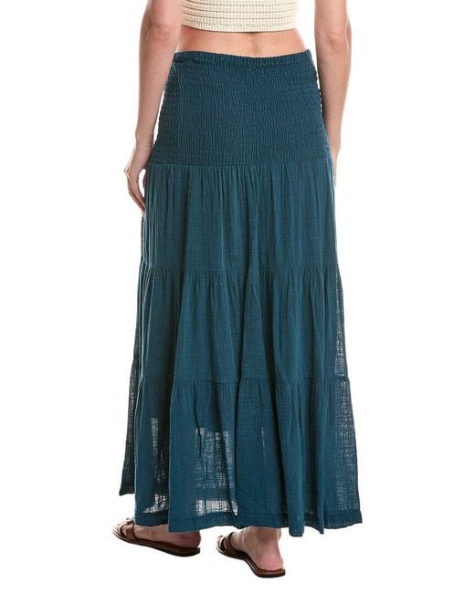 XCVI Blue Paigene Gauze Midi Skirt