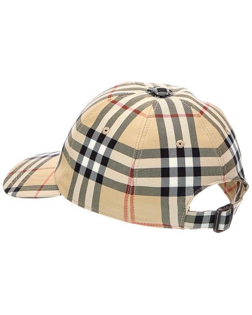 Burberry White Check Baseball Cap