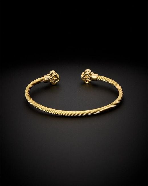 Juvell Black 18k Plated Cz Twisted Cable Bangle Bracelet
