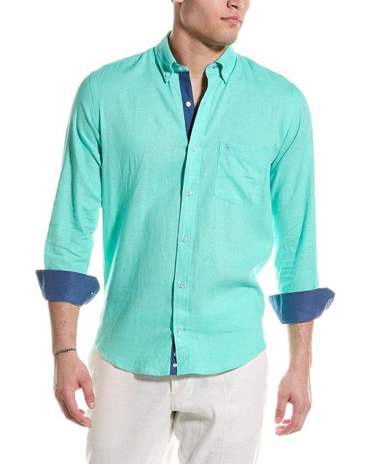 Tailorbyrd Green Linen-blend Shirt for men