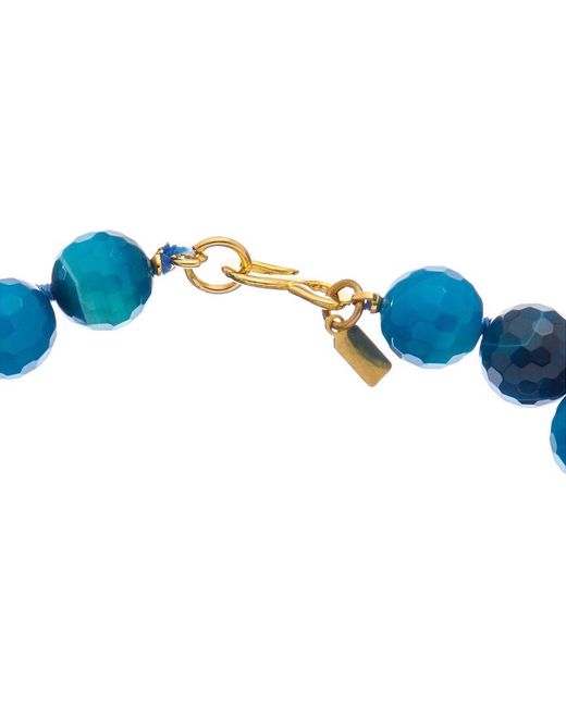 Kenneth Jay Lane Blue Plated Agate Beaded Necklace