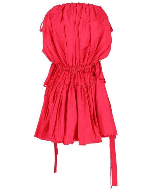 McQueen Red Bow Mini Dress