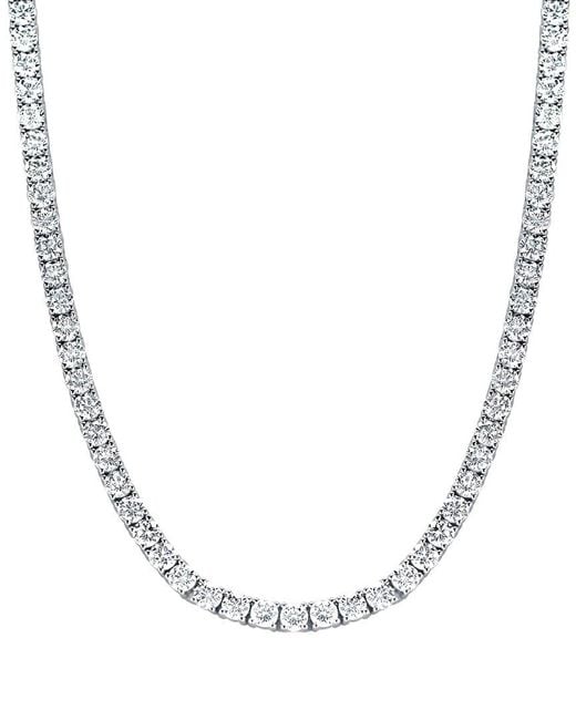 Lab Grown Diamonds Metallic 14k 15.00 Ct. Tw. Lab-grown Diamond Straight Line Necklace
