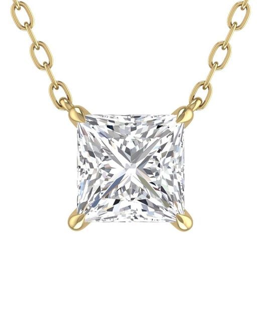 Lab Grown Diamonds Metallic 14k 0.25 Ct. Tw. Lab Grown Diamond Necklace