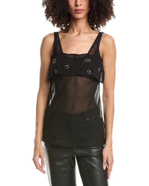 3.1 Phillip Lim Black Chiffon Layered Cami