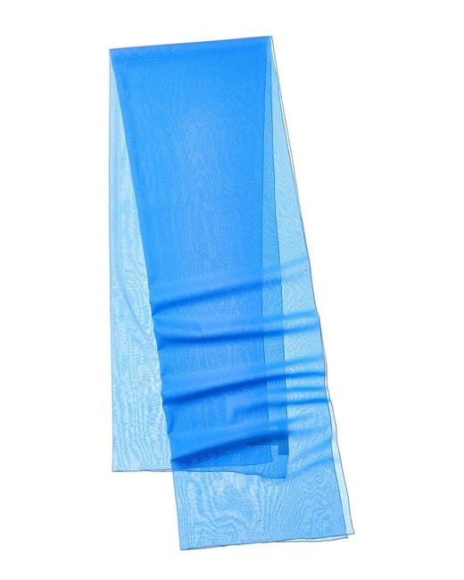 Dolce & Gabbana Blue Chiffon Silk-Blend Scarf