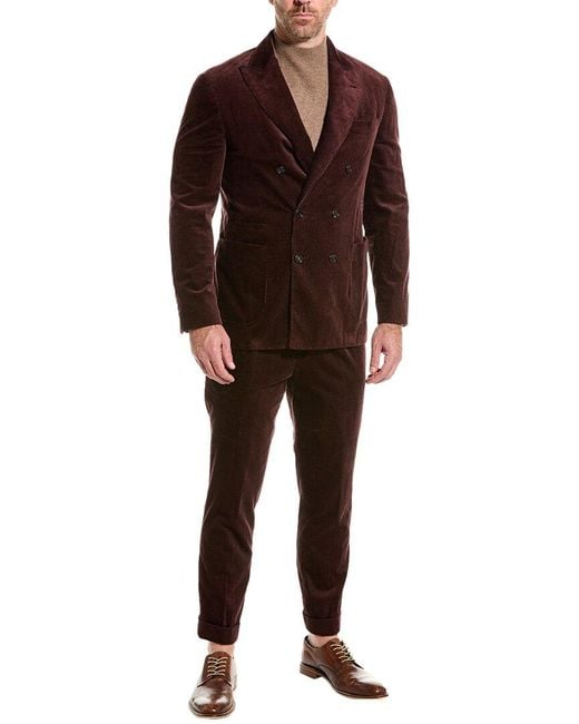 Brunello Cucinelli Brown 2pc Corduroy Suit for men