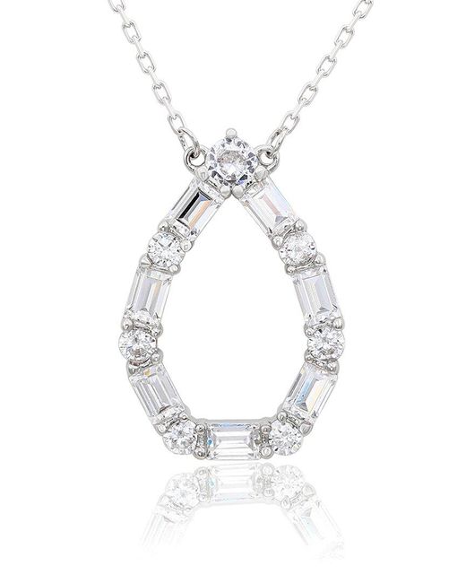 Suzy Levian White Silver Cz Necklace