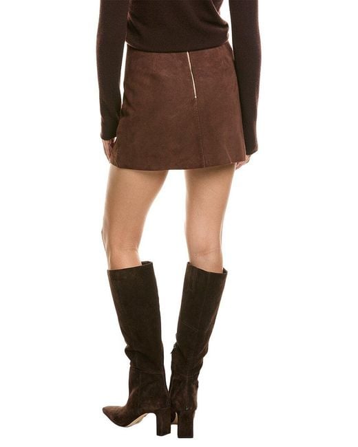 Alice + Olivia Black Riley Suede Mini Skirt