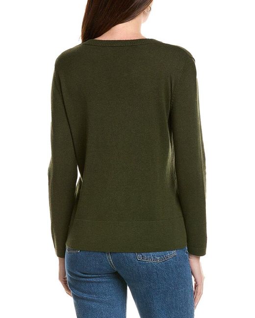 Hannah Rose Green Basic V-Neck Pullover