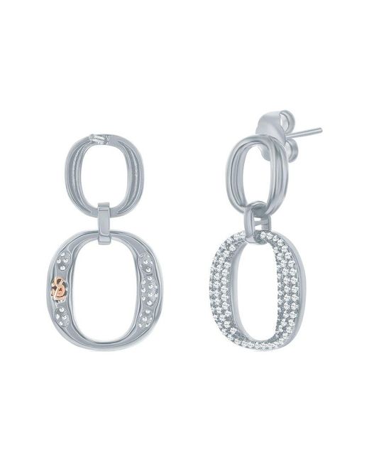 Suzy Levian CZ Jewelry Metallic Suzy Levian Silver Cz Dangle Earrings