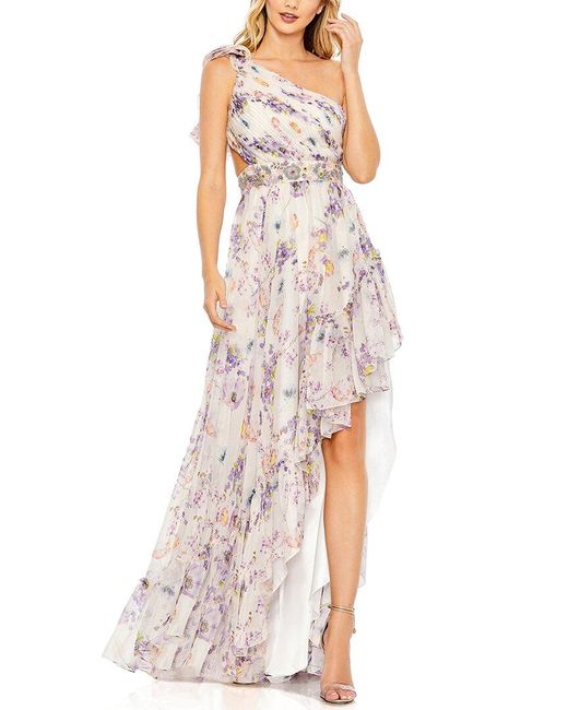 Mac Duggal White Asymmetrical High-low Gown