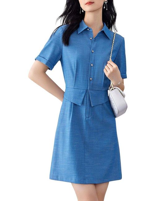OUNIXUE Blue Dress