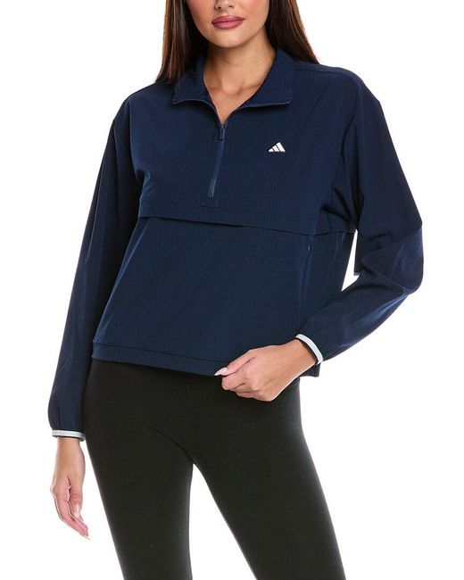 Adidas Blue Go-to 1/4-zip Jacket