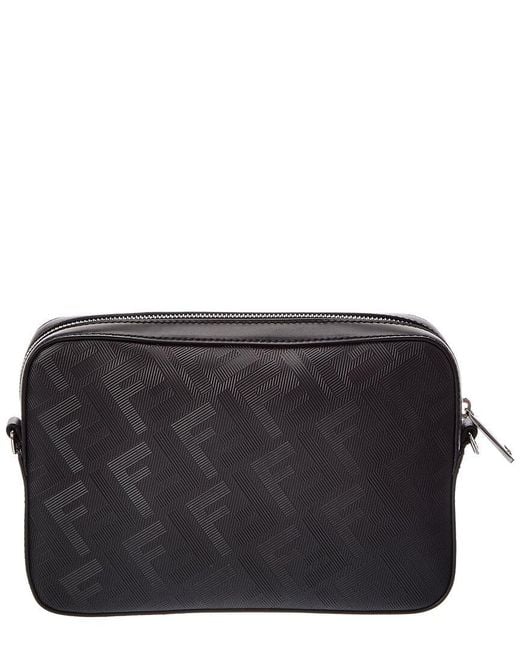 Fendi Black Diagonal Leather Camera Bag for men