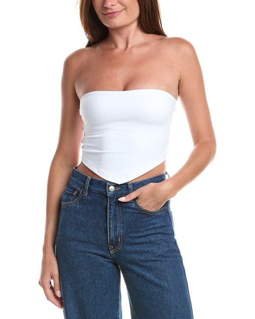 Susana Monaco Blue Handkerchief Tube Top