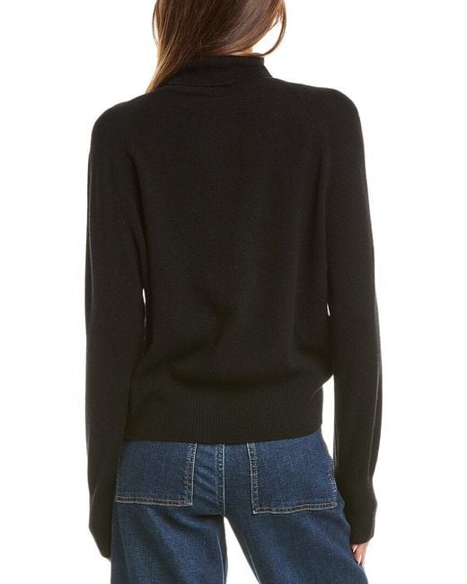 Vince Black Raglan Turtleneck Wool & Cashmere-blend Sweater