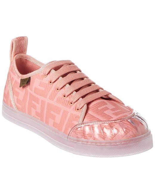 Fendi Pink Jacquard Ff Motif Fabric Sneaker