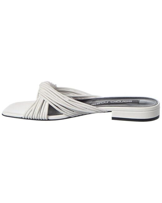 Sergio Rossi White Akida Leather Sandal