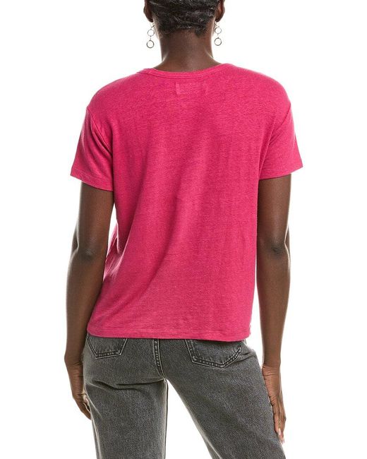 Officine Generale Red Officine Generale Lara Linen-blend T-shirt