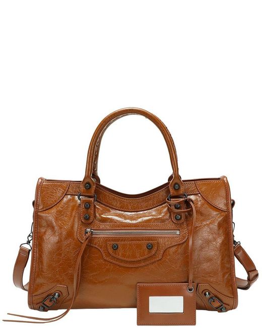Tiffany & Fred Paris Brown Distressed Leather Satchel