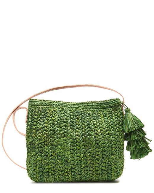 Mar Y Sol Green Antonia Raffia Shoulder Bag