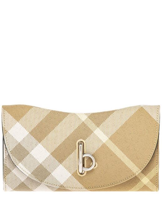 Burberry Natural Rocking Horse Leather-trim Continental Wallet